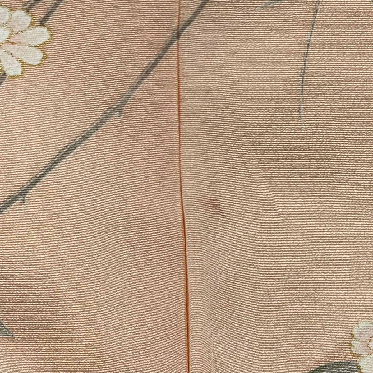 【庫存清倉】訪問服 身長161cm 袖長67.5cm L 雙層 花鳥 流水 金彩裝飾 漸層 小豆 純蠶絲 優品級