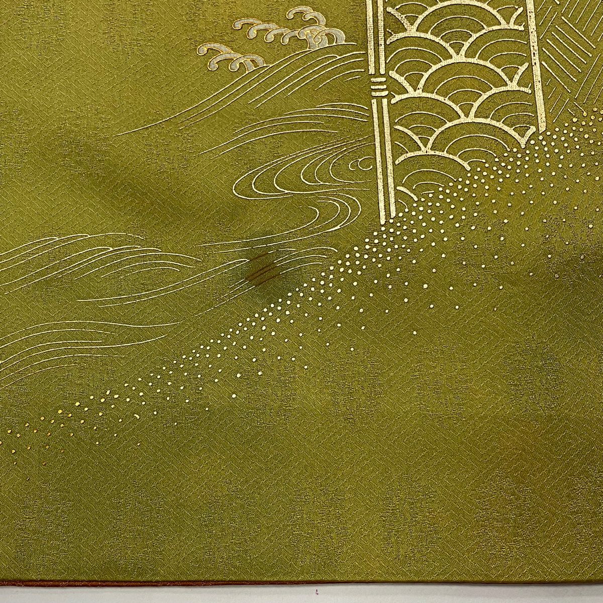 【庫存清倉】訪問服 身長159cm 袖長62.5cm S 雙層 雪輪 枝花 金銀彩 染分 橙色 純蠶絲 優品級