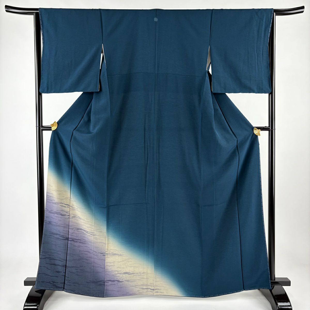 【庫存清倉】 留袖禮服禮服 身長164.5cm 袖長64.5cm M 雙層 鈴乃屋 霞 漸層 青綠 純蠶絲 名品級 一個紋