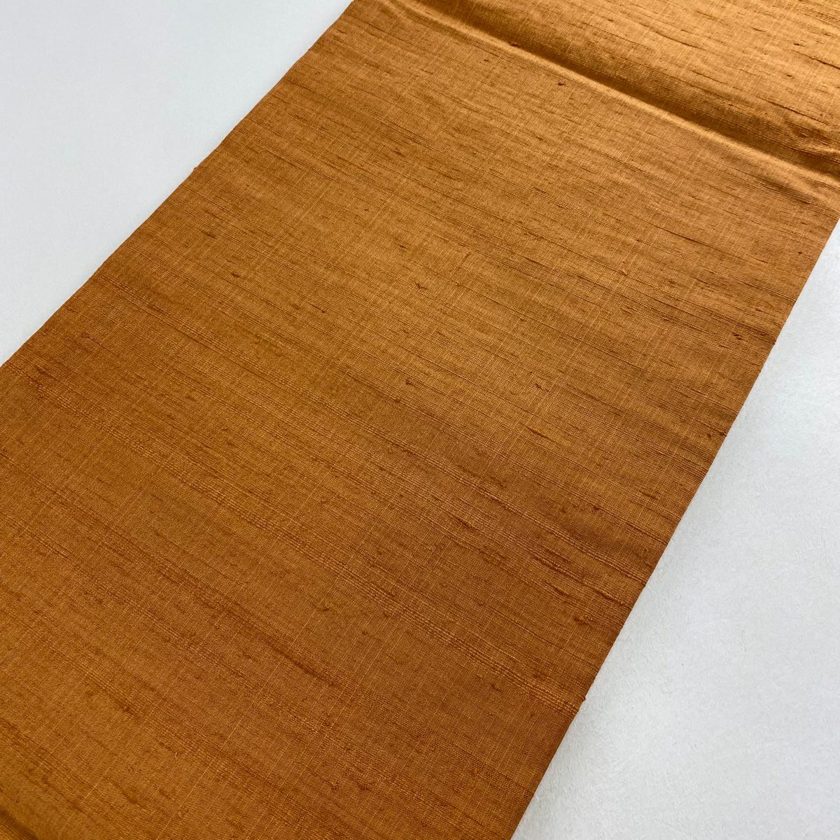 【庫存清倉】 開口名古屋帶 美品 秀品級 紬織織 草花紋紋 金彩裝飾 橙色 純蠶絲