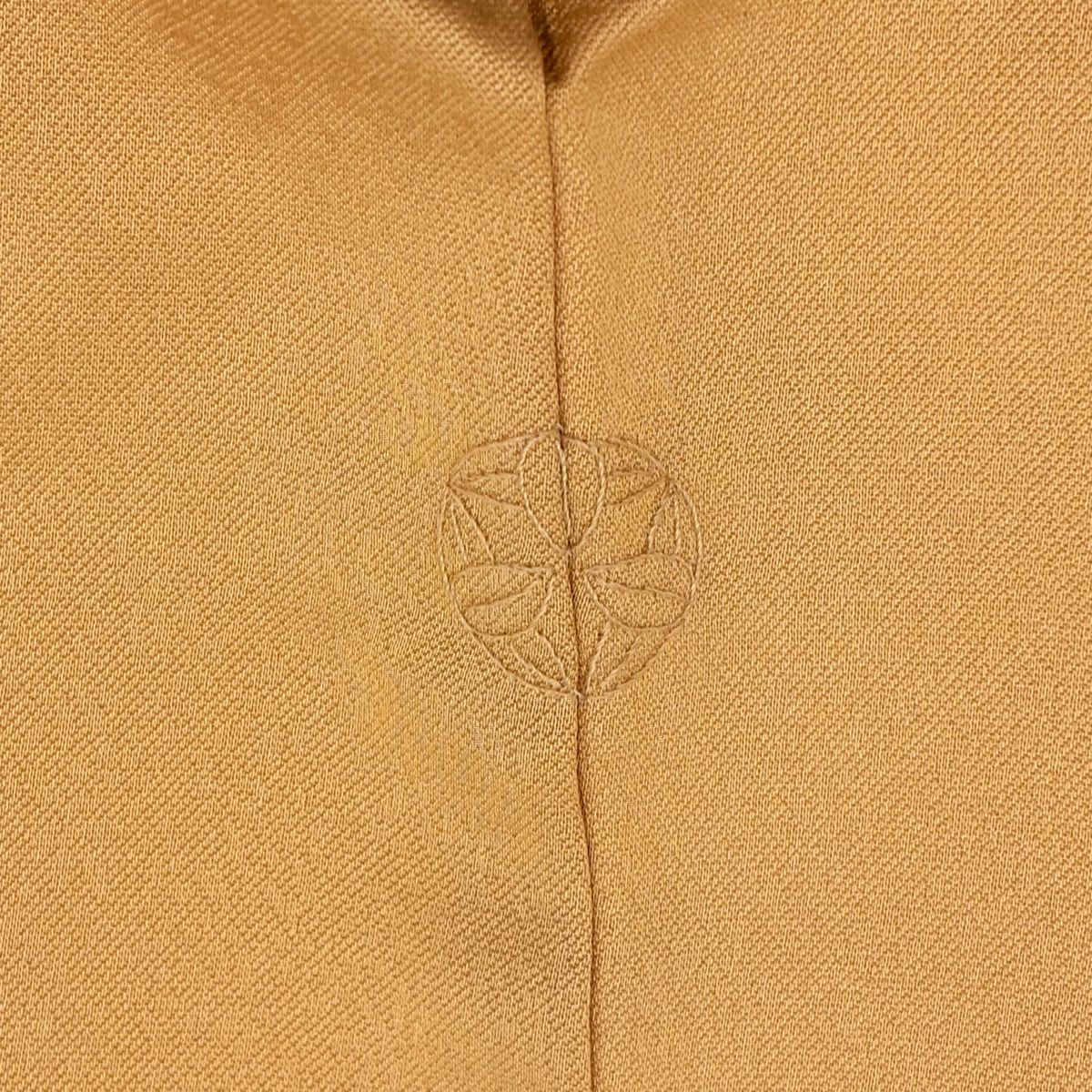 【庫存清倉】訪問服 身長163.5cm 袖長66cm M 雙層 菊花 流水 金銀彩 漸層 淡黃土色 純蠶絲 優品級 一個紋