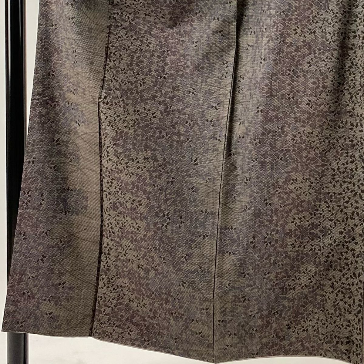 【庫存清倉】 紬織 身長153cm 袖長62.5cm S 雙層 草花紋 焦茶 純蠶絲 優品級
