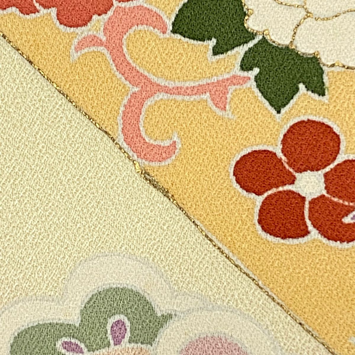 【庫存清倉】 付下 身長166.5cm 袖長68.5cm L 雙層 寶物滿載 菊花花 金銀彩 漸層 粉色 純蠶絲 優品級