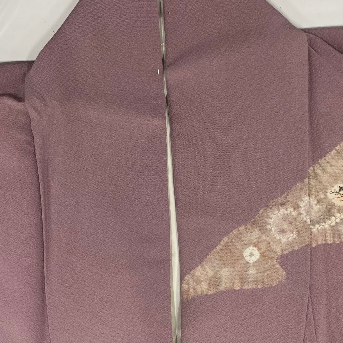 【庫存清倉】訪問服 身長153cm 袖長63.5cm S 雙層 辻花染 霞 絞染 紅紫 純蠶絲 優品級