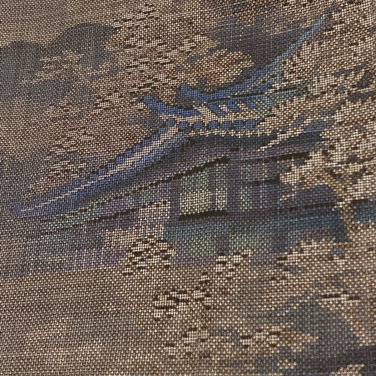 【庫存清倉】 紬織 身長162.5cm 袖長64cm M 雙層 建物 雲紋 茶紫 純蠶絲 美品 秀品級