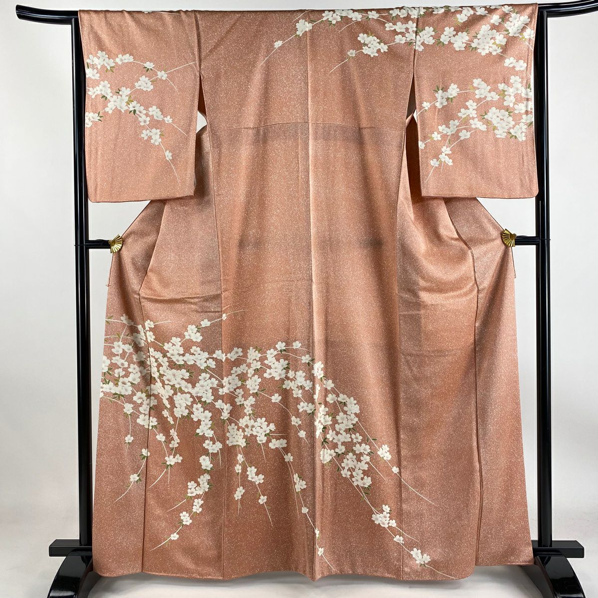 【庫存清倉】訪問服 身長164cm 袖長64.5cm M 雙層 櫻花 鮭粉色 純蠶絲 美品 名品級