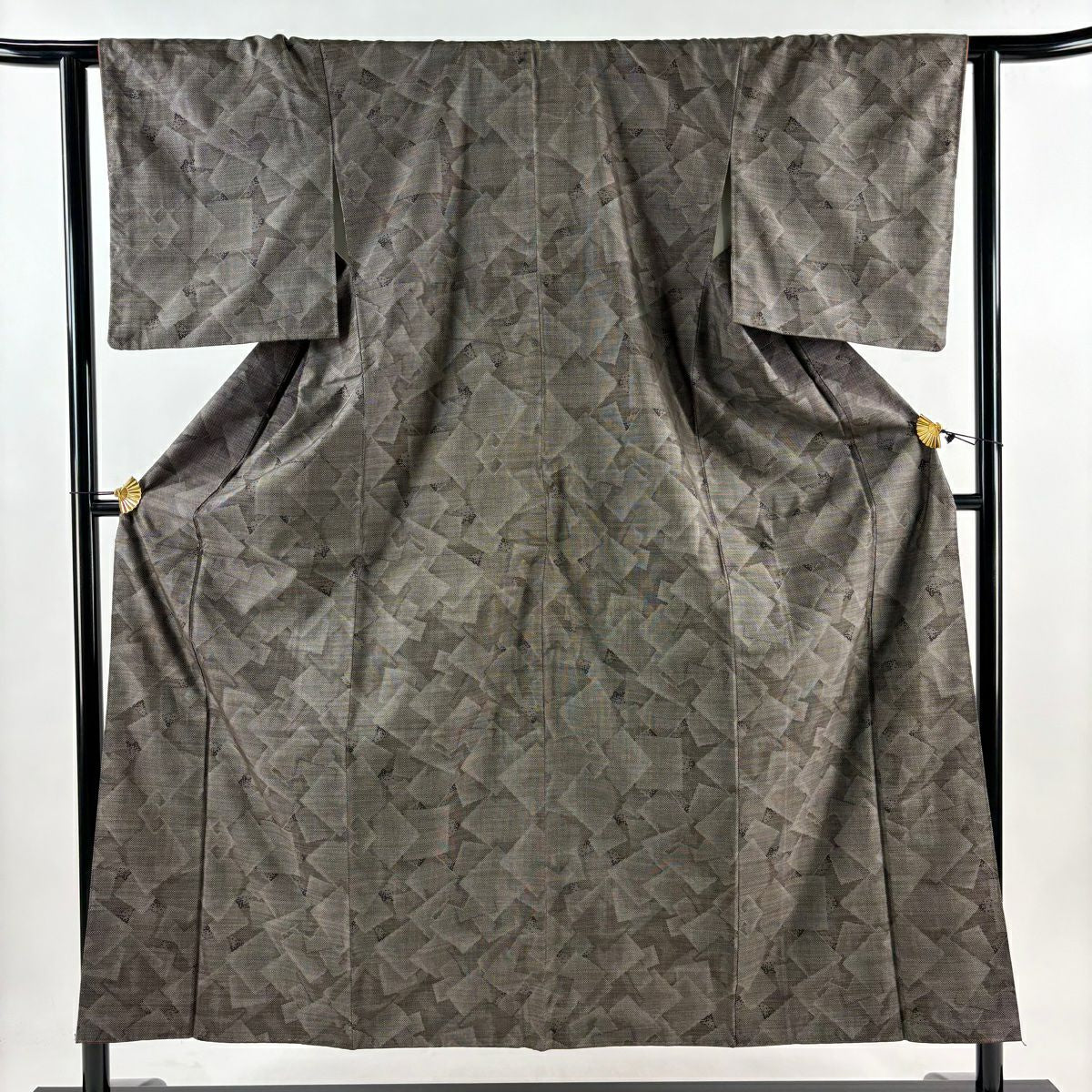 【庫存清倉】 紬織 身長153cm 袖長62.5cm S 雙層 色紙 焦茶 純蠶絲 美品 秀品級