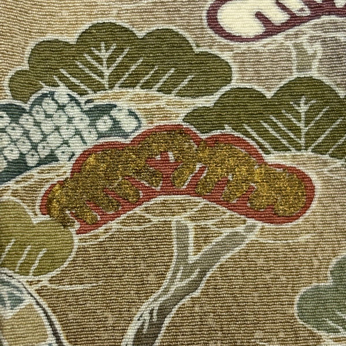 【庫存清倉】訪問服 身長164cm 袖長65cm M 雙層 家屋 松樹 金絲 金銀彩 灰紫 純蠶絲 優品級