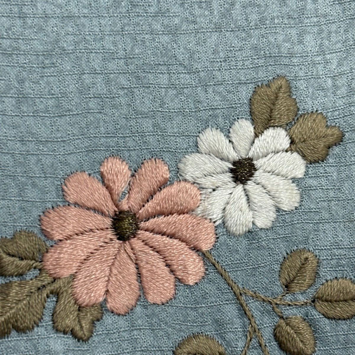 【庫存清倉】 付下 身長154cm 袖長62cm S 雙層 扇子子 菊花花 刺繡 金銀彩 綠 純蠶絲 優品級
