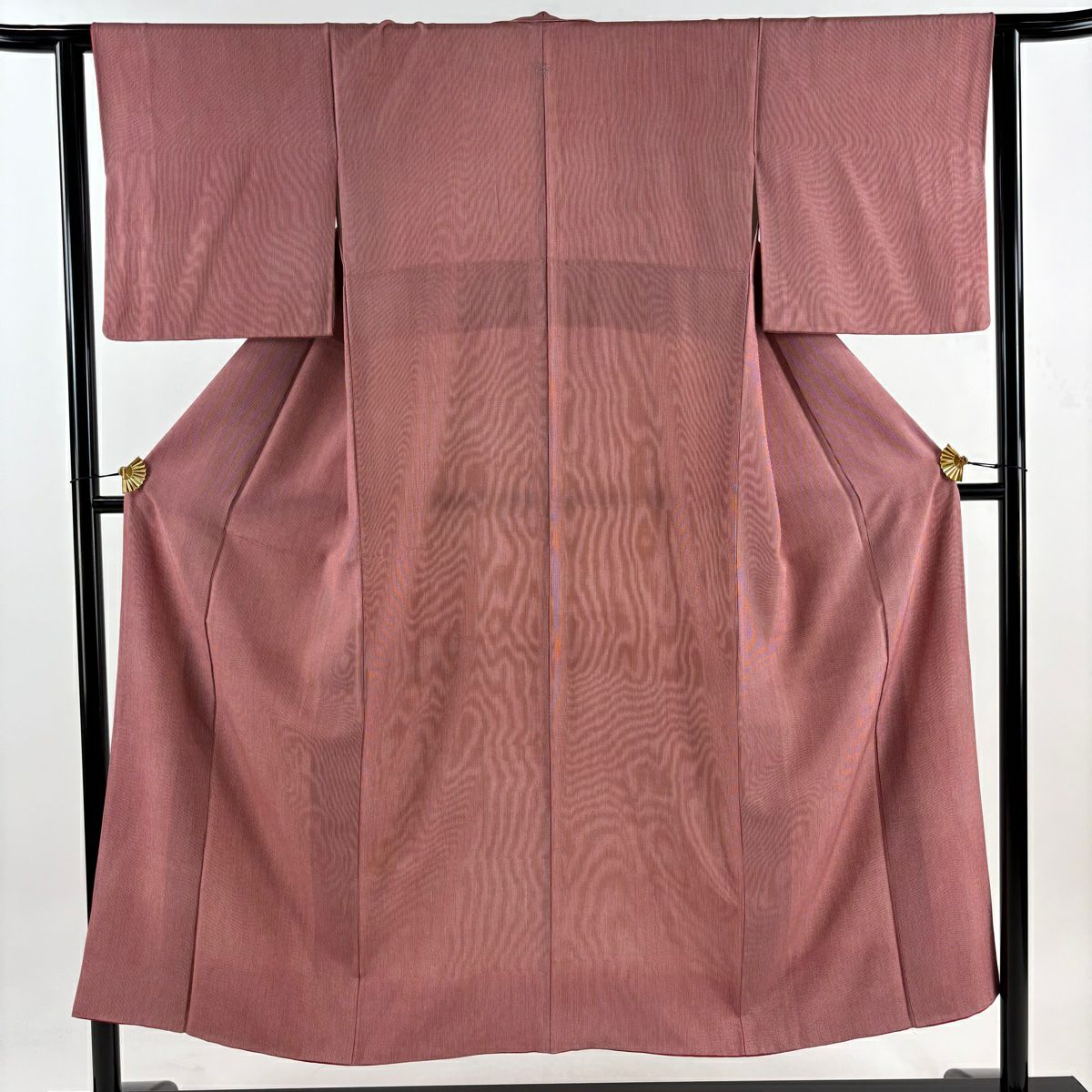 【庫存清倉】 江戶小紋 身長158.5cm 袖長62cm S 雙層 萬筋 茜 純蠶絲 美品 秀品級 一個紋