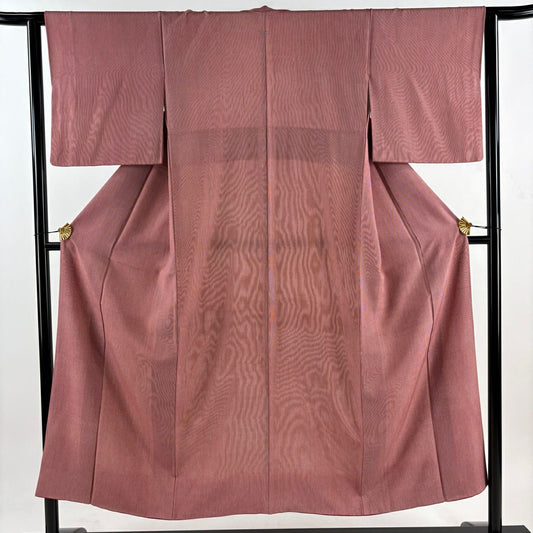 【庫存清倉】 江戶小紋 身長158.5cm 袖長62cm S 雙層 萬筋 茜 純蠶絲 美品 秀品級 一個紋