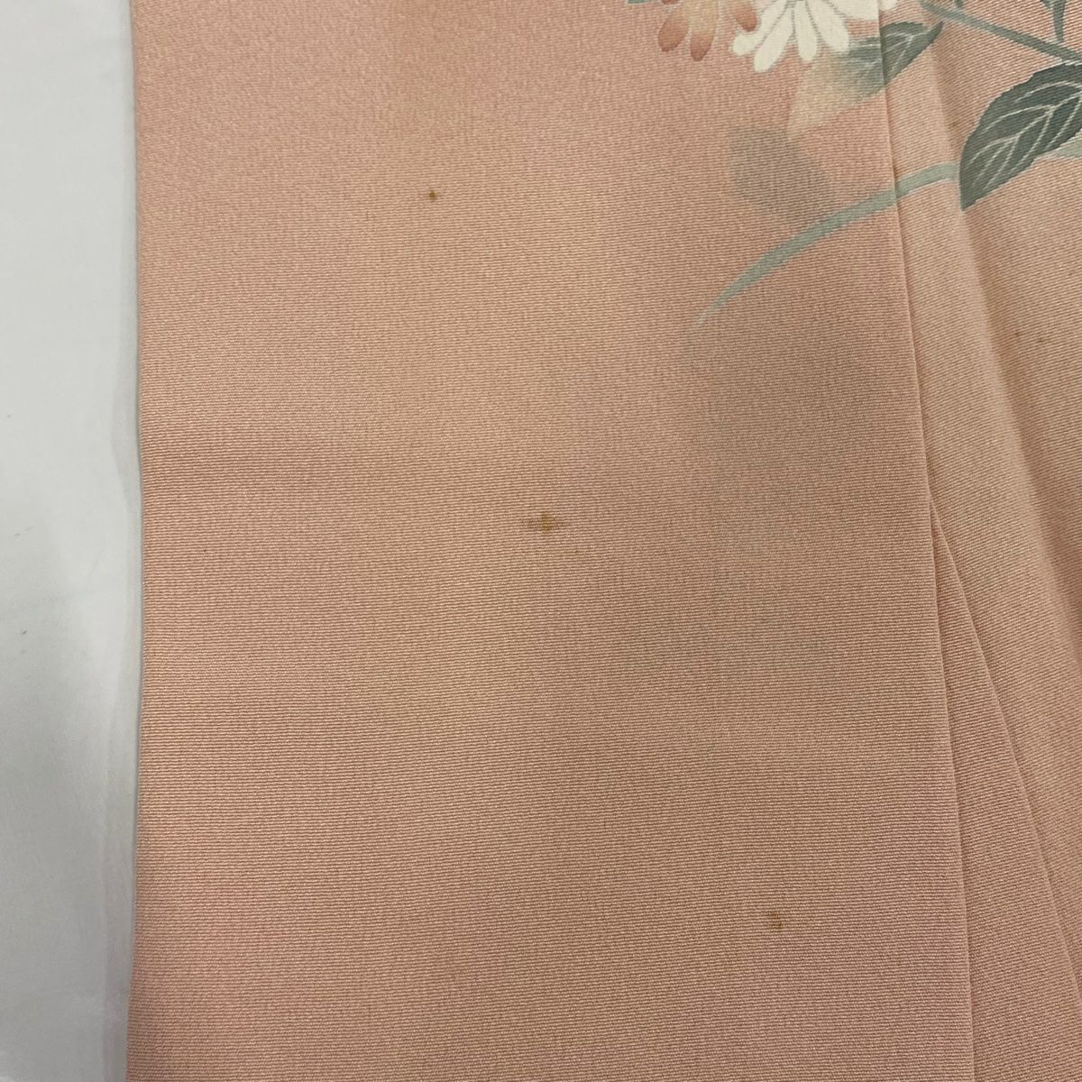 【庫存清倉】訪問服 身長159cm 袖長65.5cm M 雙層 藤舟 有落款 菊花枝花 漸層 粉紅 純蠶絲 優品級