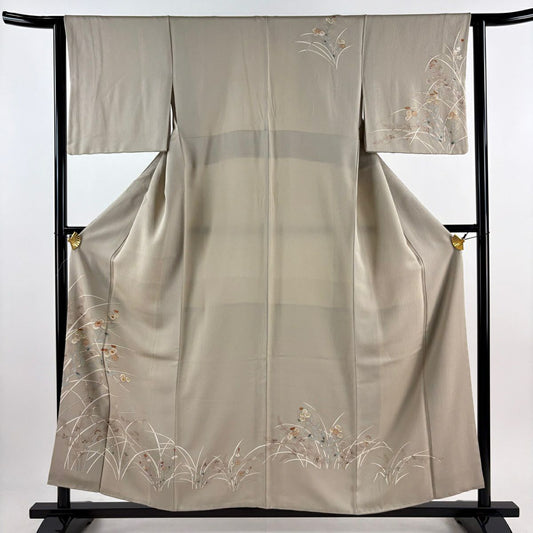 【庫存清倉】訪問服 身長157cm 袖長62.5cm S 雙層 菊花 萩 金絲 金銀彩 灰茶 純蠶絲 優品級