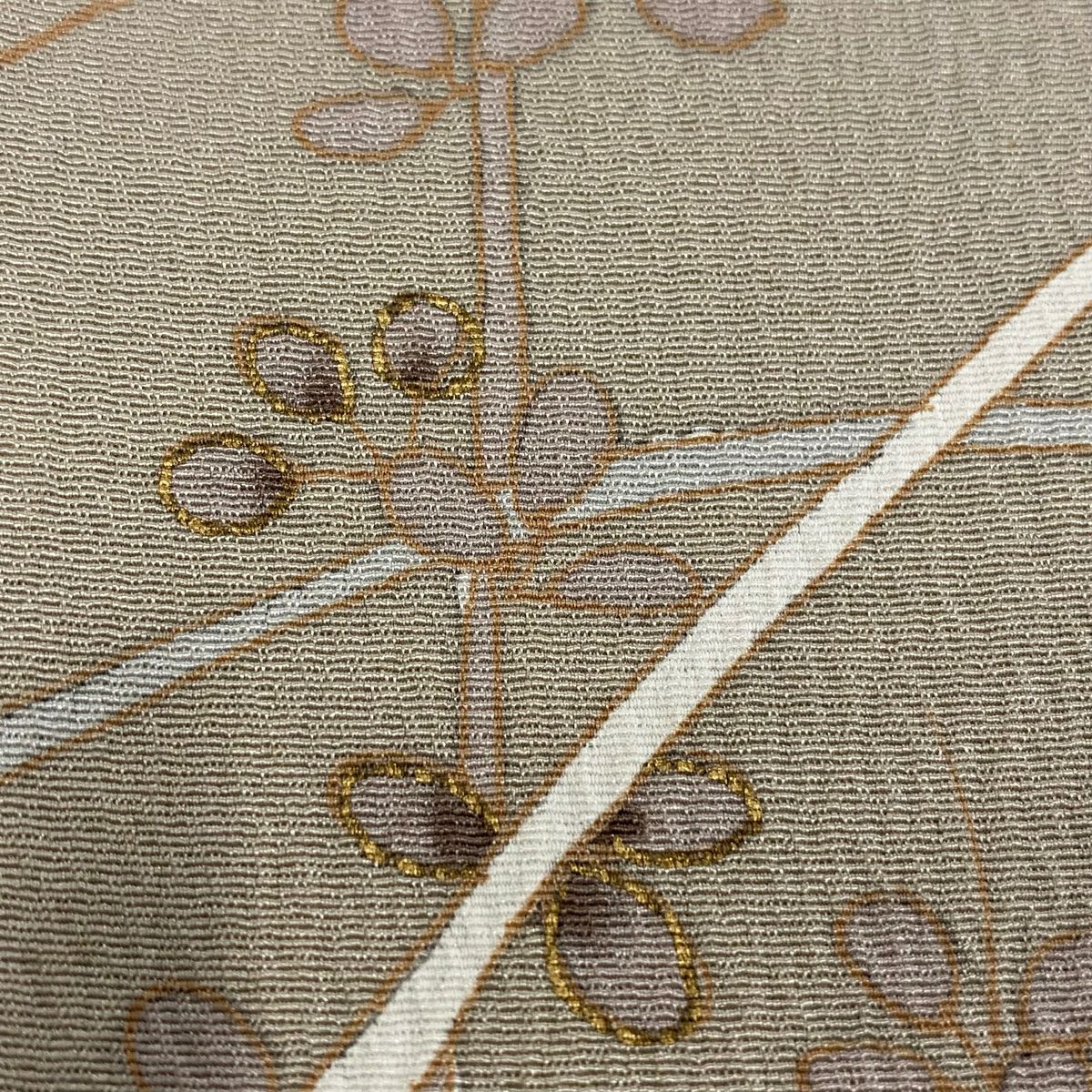 【庫存清倉】訪問服 身長157cm 袖長62.5cm S 雙層 菊花 萩 金絲 金銀彩 灰茶 純蠶絲 優品級