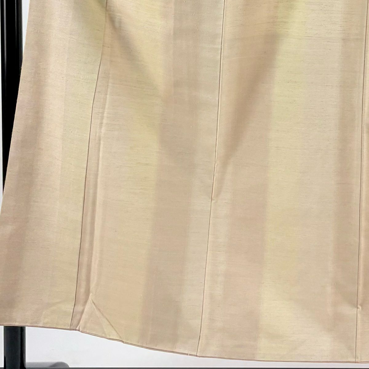 【清倉特賣】 紬織 身長153.5cm 袖長62cm S 雙層 垂直條紋 淺茶 純蠶絲 優品級