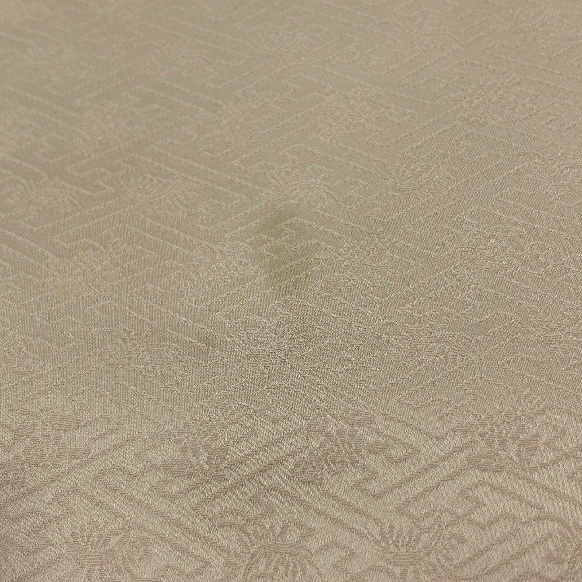 【庫存清倉】訪問服 身長155cm 袖長64.5cm M 雙層 草花紋紋 芝絞染 金彩裝飾 粉米色 純蠶絲 優品級