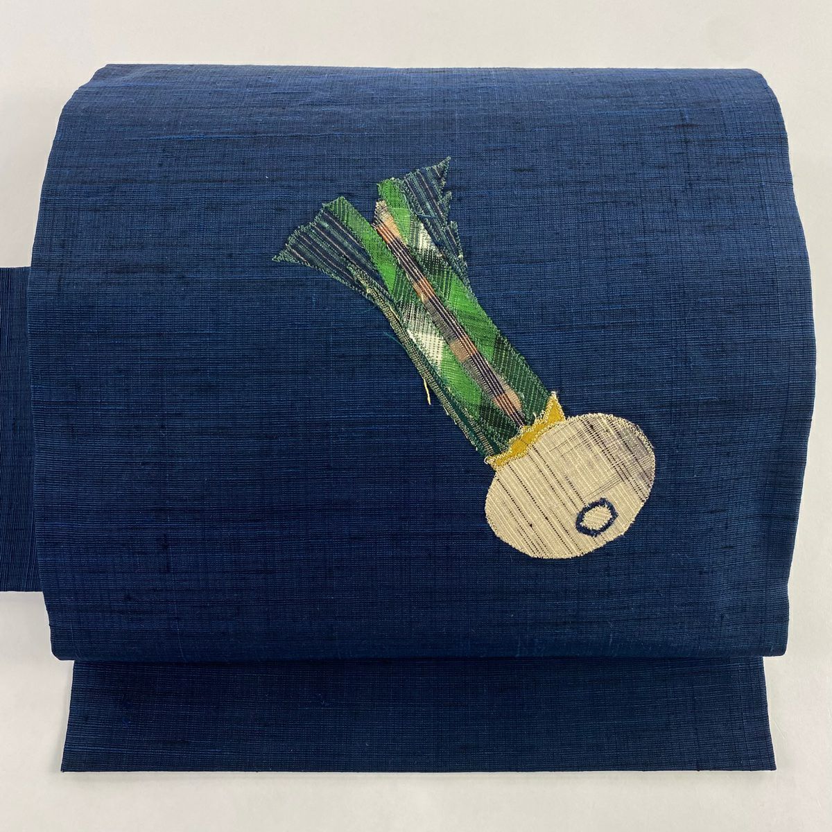 【清倉特賣】 名古屋帶 美品 優品級 紬織織 罩 深藍 純蠶絲