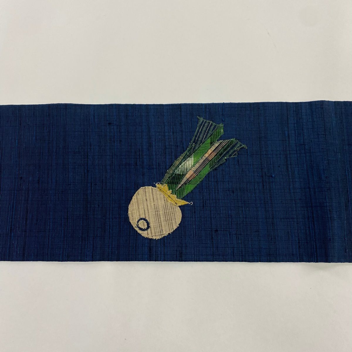 【清倉特賣】 名古屋帶 美品 優品級 紬織織 罩 深藍 純蠶絲