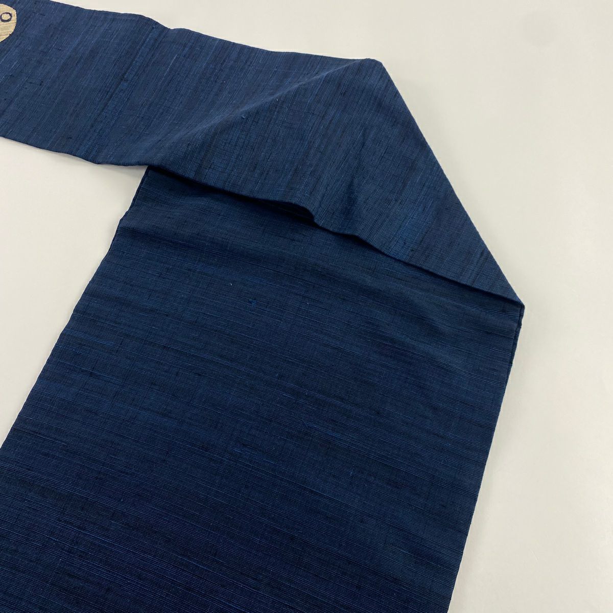 【清倉特賣】 名古屋帶 美品 優品級 紬織織 罩 深藍 純蠶絲
