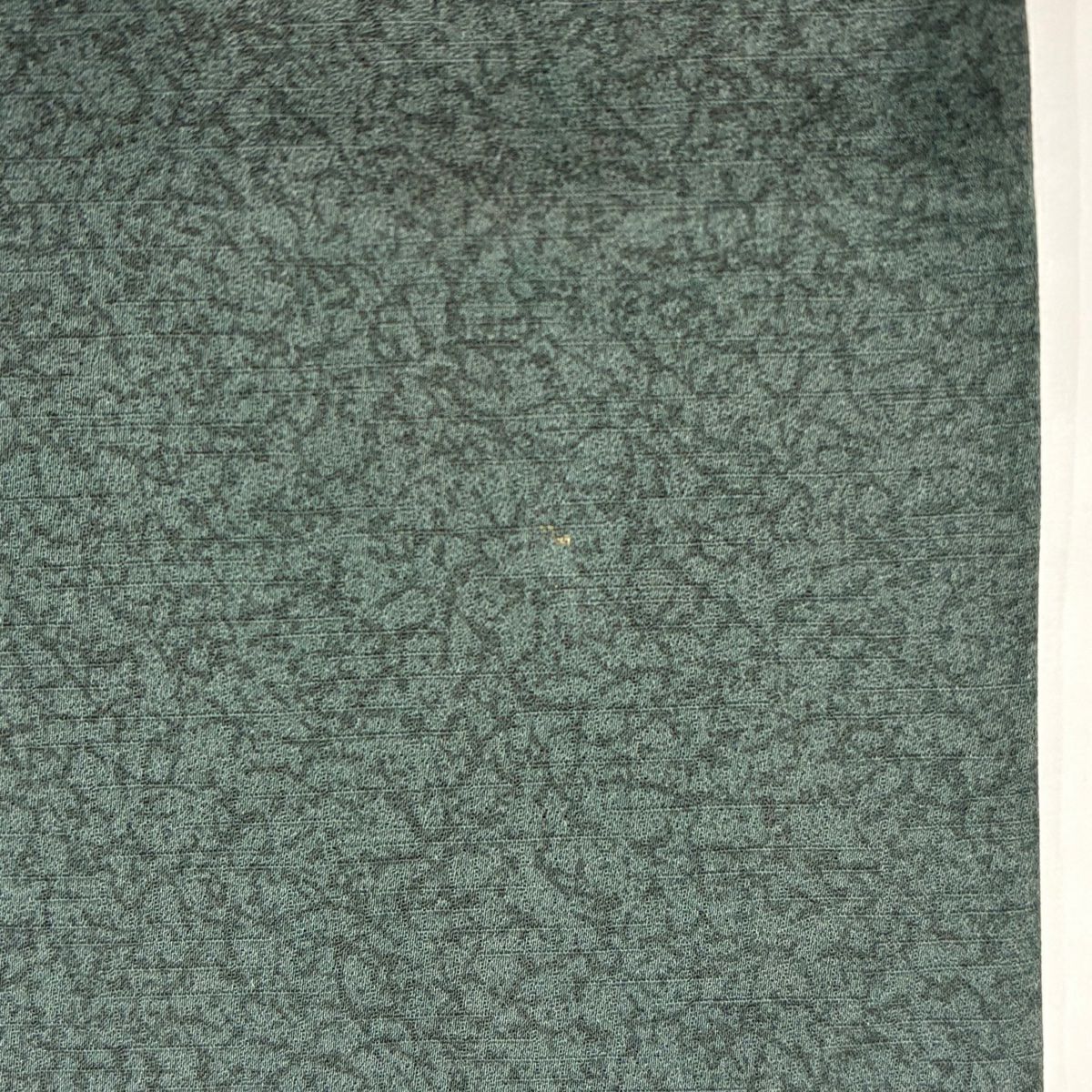 【庫存清倉】 付下 身長156.5cm 袖長63cm S 雙層 草花紋紋 縞紋 金絲刺繡 深綠 純蠶絲 優品級
