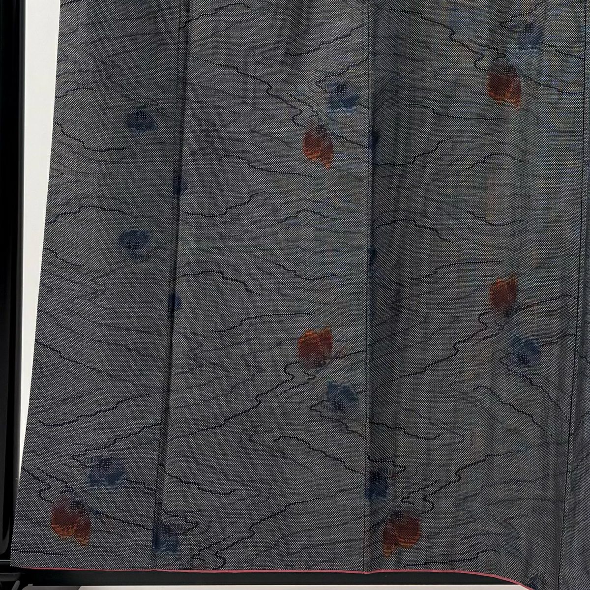 【庫存清倉】 紬織 身長159cm 袖長63cm S 雙層 證書齊全 蝶花 墨色 純蠶絲 美品 秀品級