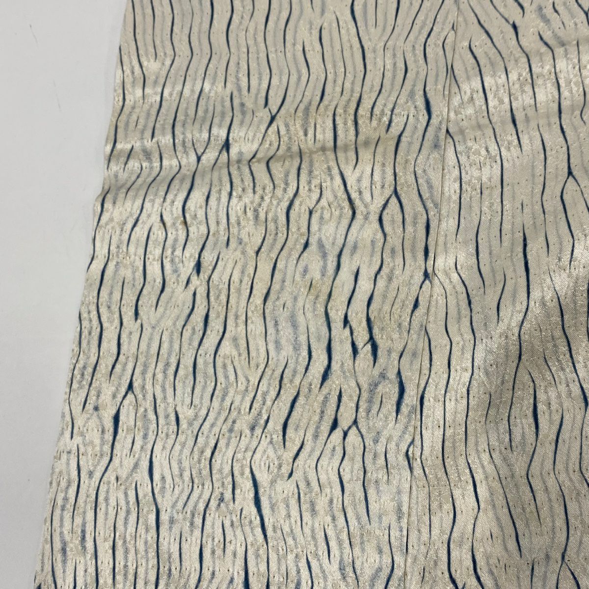 【庫存清倉】 付下 身長151.5cm 袖長65cm M 雙層 草花紋紋 流水 金彩裝飾 絞染 奶油色 純蠶絲 優品級