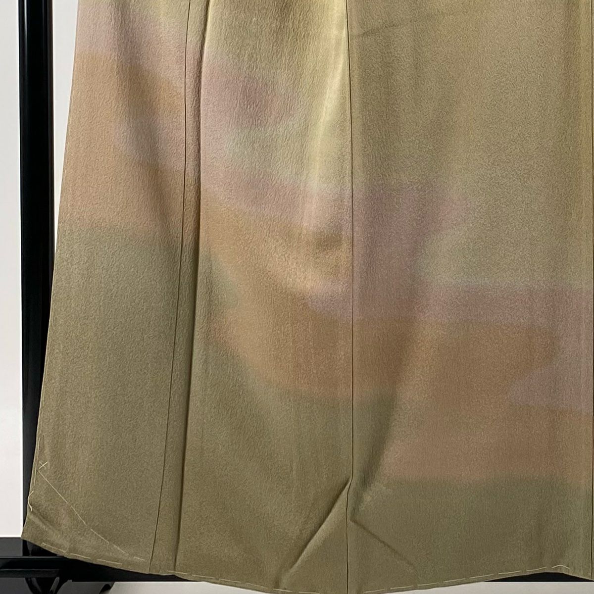 【庫存清倉】 付下 身長159cm 袖長63.5cm S 雙層 霞 鮫 漸層 灰茶 純蠶絲 美品 秀品級