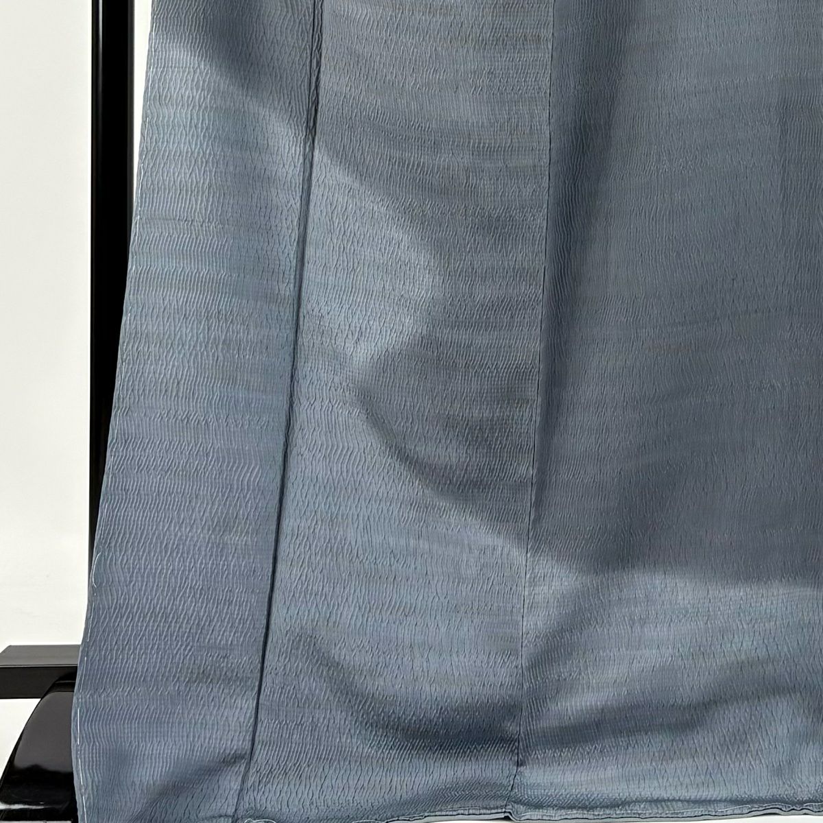 【庫存清倉】 付下 身長173cm 袖長63cm S 雙層 霞 絞染 漸層 青灰 純蠶絲 名品級