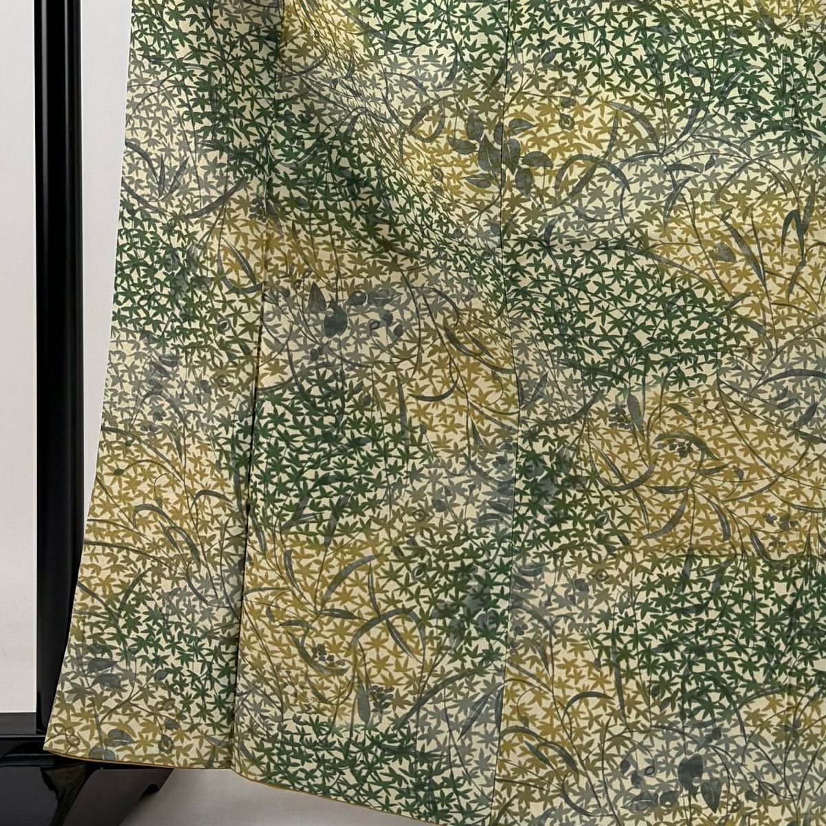 【庫存清倉】 小紋 身長163.5cm 袖長64cm M 雙層 葉 楓 灰褐色 化纖 美品 秀品級