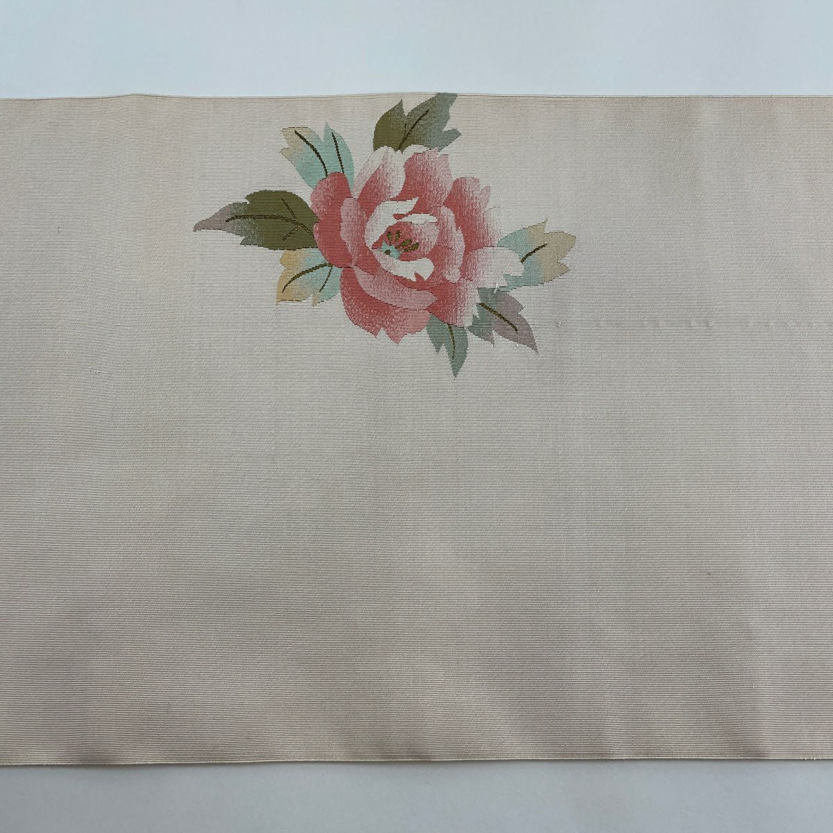 【庫存清倉】 名古屋帶 優品級 松樹葉仕立 八寸名古屋帶 牡丹 霞 金絲 淺粉色 純蠶絲