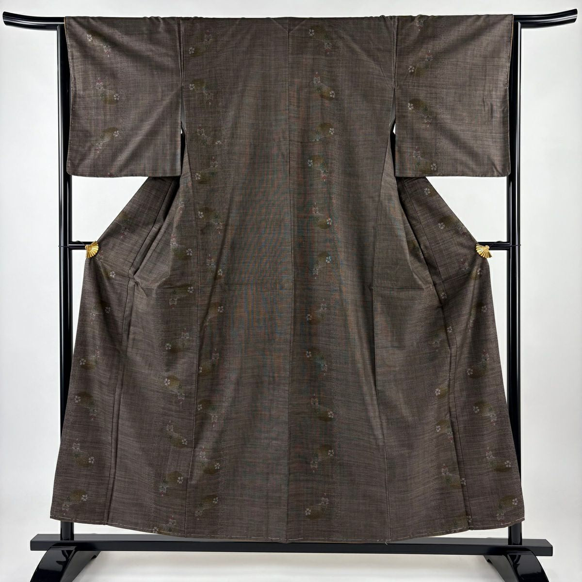 【庫存清倉】 紬織 身長156cm 袖長64.5cm M 雙層 茄子花 焦茶 純蠶絲 美品 秀品級