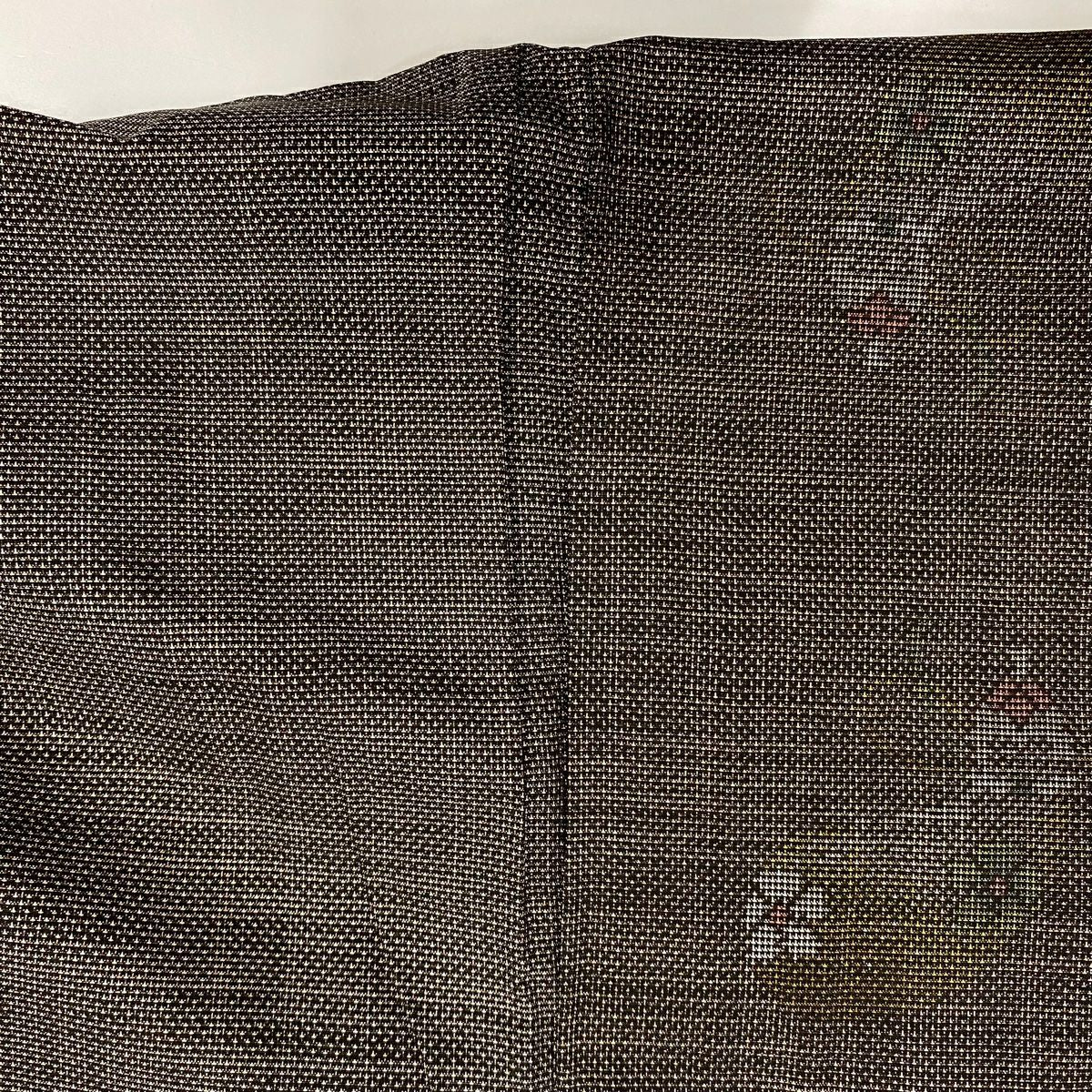 【庫存清倉】 紬織 身長156cm 袖長64.5cm M 雙層 茄子花 焦茶 純蠶絲 美品 秀品級