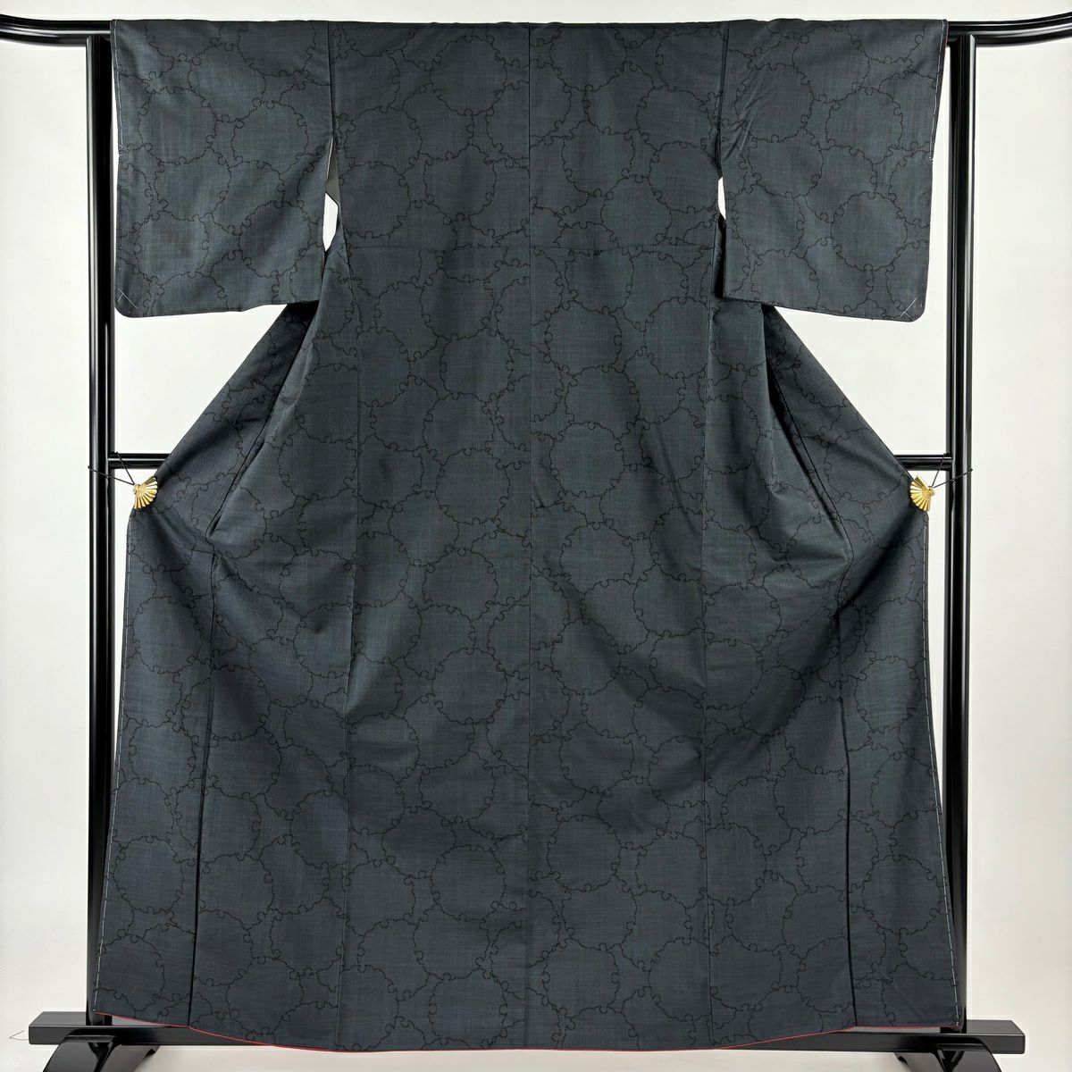 【庫存清倉】 紬織織 身長160.5cm 袖長62cm S 雙層 雪輪 深藍 純蠶絲 美品 秀品級