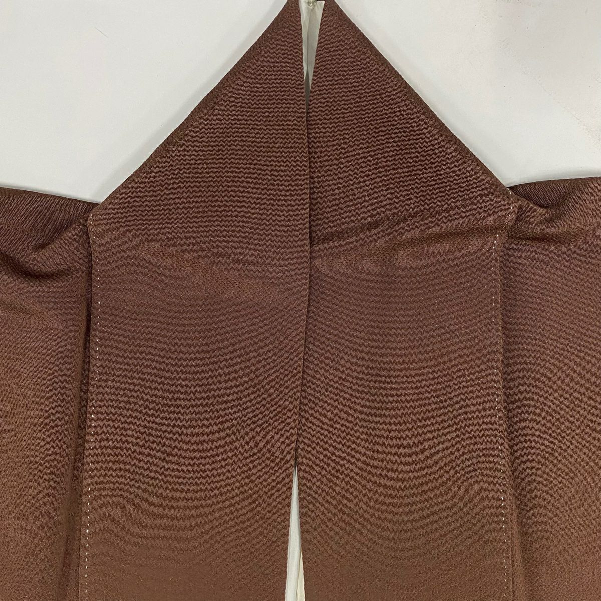 【清倉特賣】 付下 身長168.5cm 袖長66cm M 雙層 落款有 霞 朦朧 縮緬 焦茶 純蠶絲 優品級