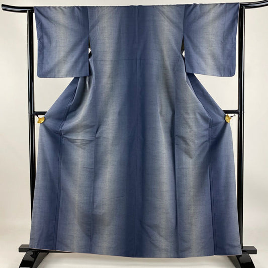 【庫存清倉】 紬織 身長161.5cm 袖長62cm S 雙層 縱向漸變 深藍 純蠶絲 優品級