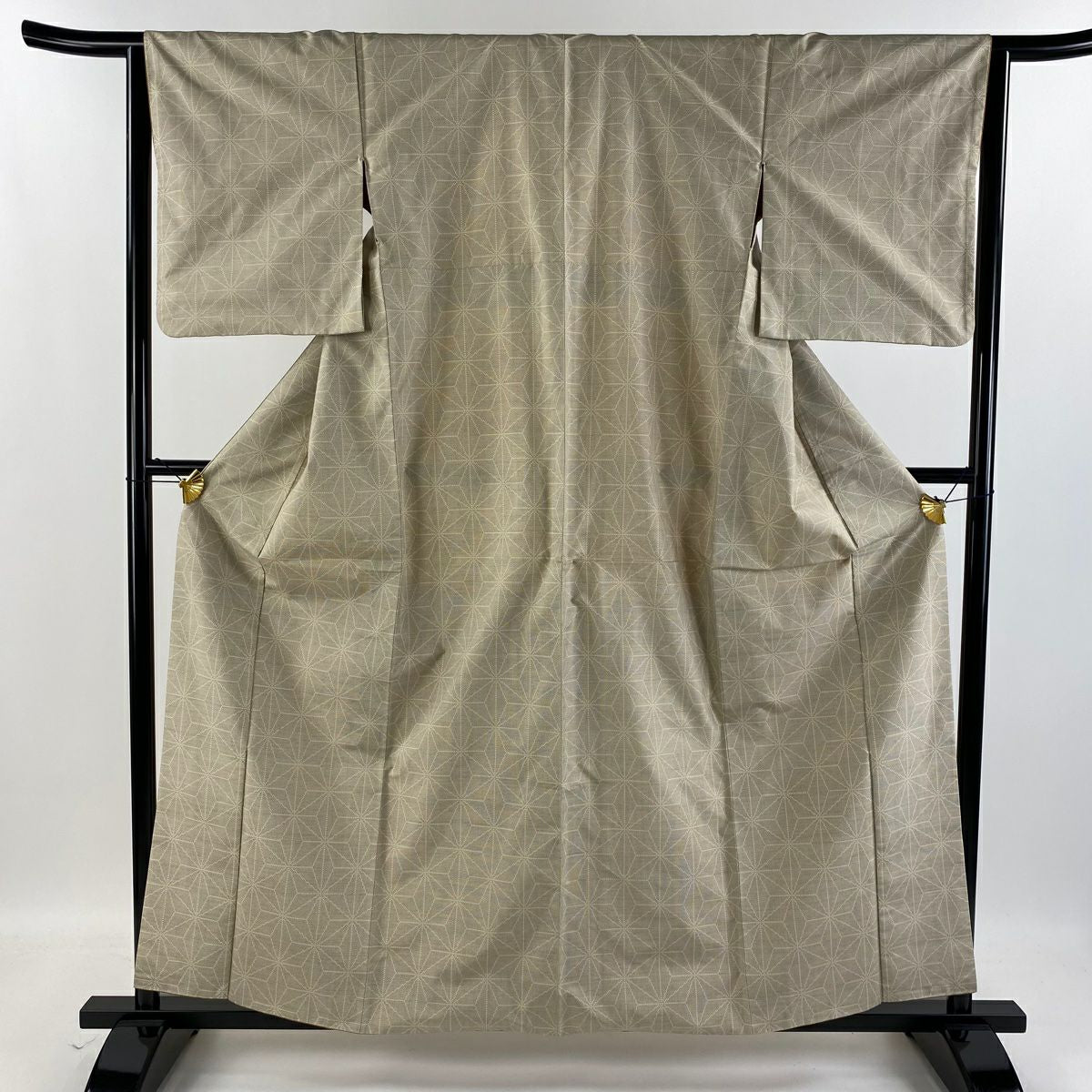 【庫存清倉】 紬織 身長159cm 袖長63cm S 雙層 麻葉紋 米色 純蠶絲 優品級