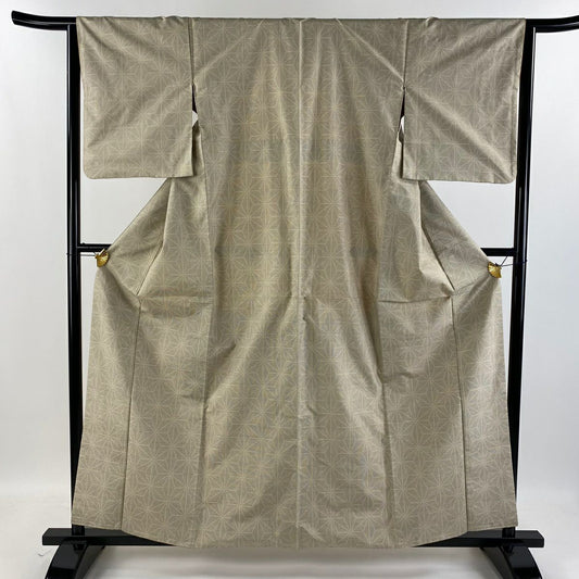 【庫存清倉】 紬織 身長159cm 袖長63cm S 雙層 麻葉紋 米色 純蠶絲 優品級