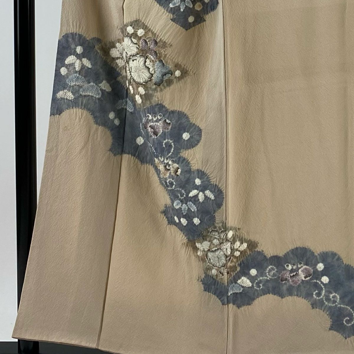 【庫存清倉】 付下 身長155cm 袖長62.5cm S 雙層 辻花染 松樹川菱 粉米色 純蠶絲 優品級