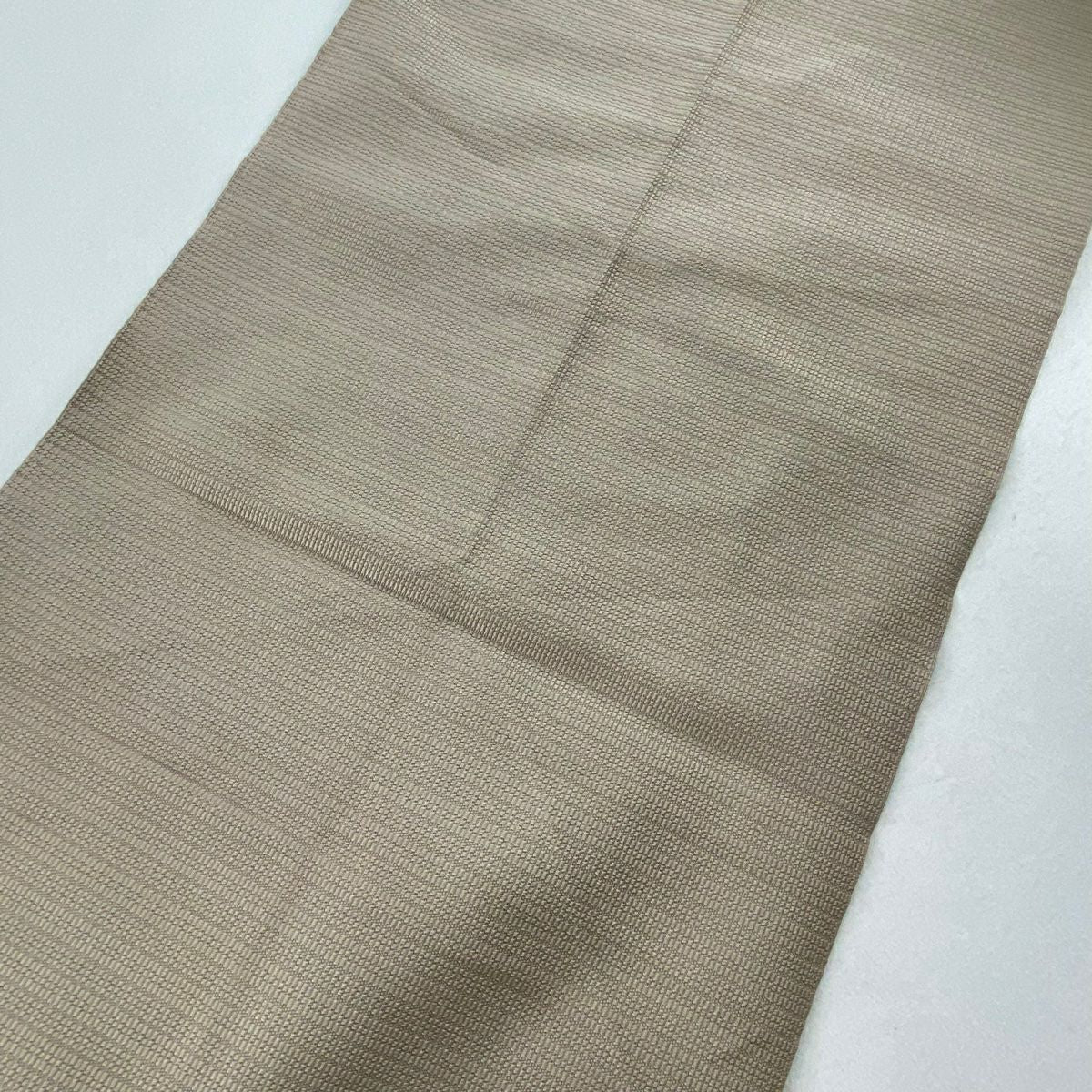 【庫存清倉】 名古屋帶 優品級 松樹葉仕立 八寸名古屋帶 幾何學 灰茶 純蠶絲