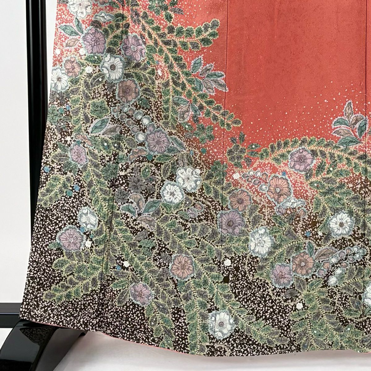 【庫存清倉】 付下 身長163cm 袖長66.5cm M 雙層 落款有 辻花染 絞染 橙色 純蠶絲 美品 名品級