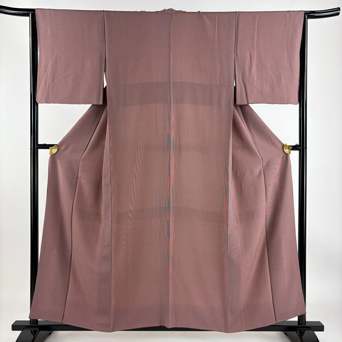 【庫存清倉】 江戶小紋 身長157cm 袖長63.5cm S 雙層 萬筋 小豆 深紅 純蠶絲 優品級