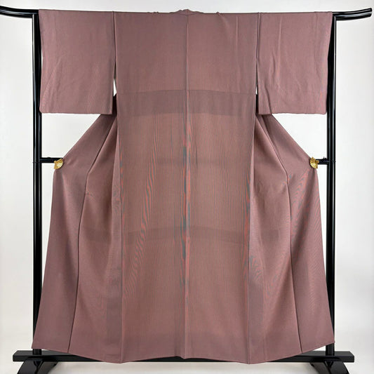 【庫存清倉】 江戶小紋 身長157cm 袖長63.5cm S 雙層 萬筋 小豆 深紅 純蠶絲 優品級