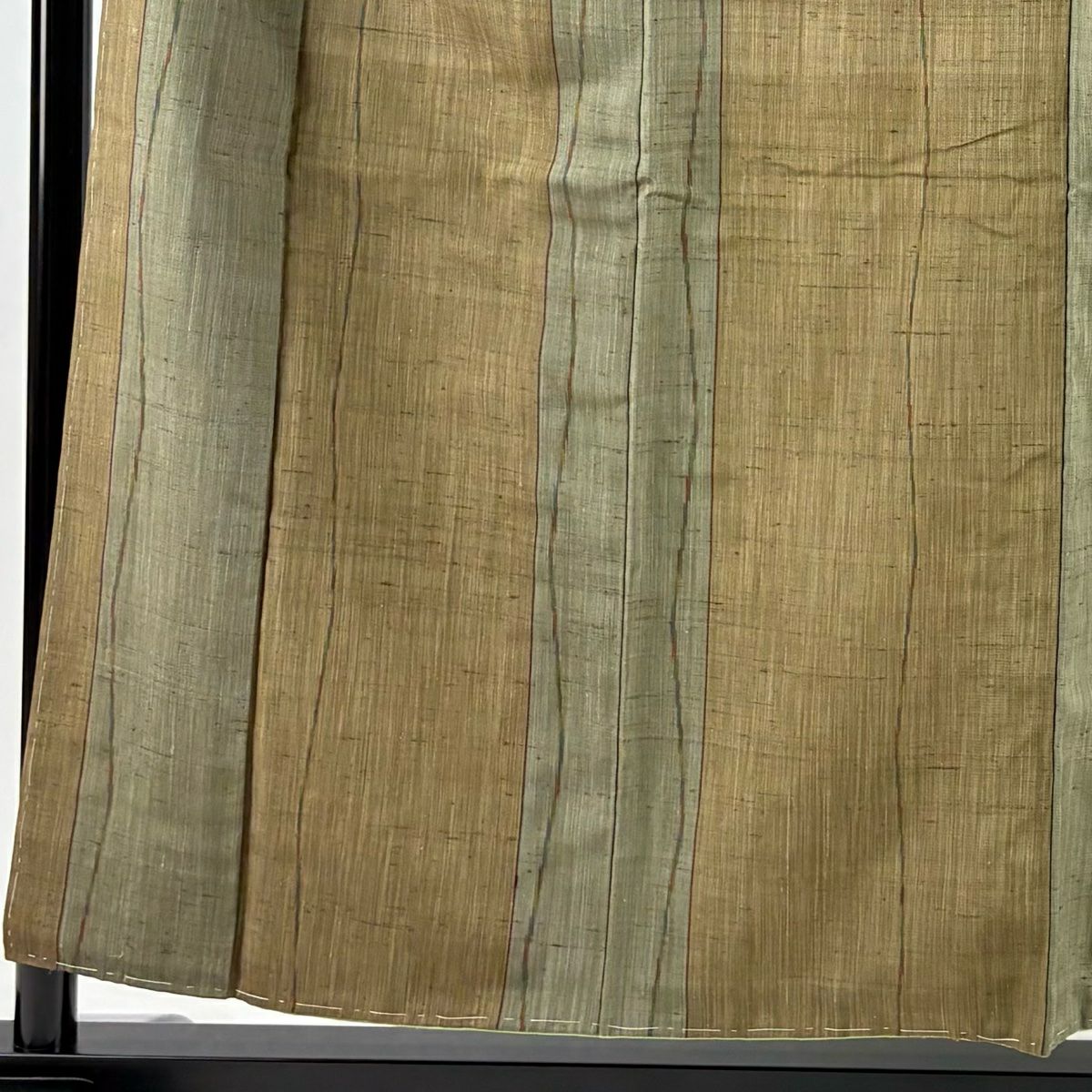 【庫存清倉】 紬織 身長157cm 袖長62.5cm S 雙層 斜紋 紋 茶 純蠶絲 美品 秀品級
