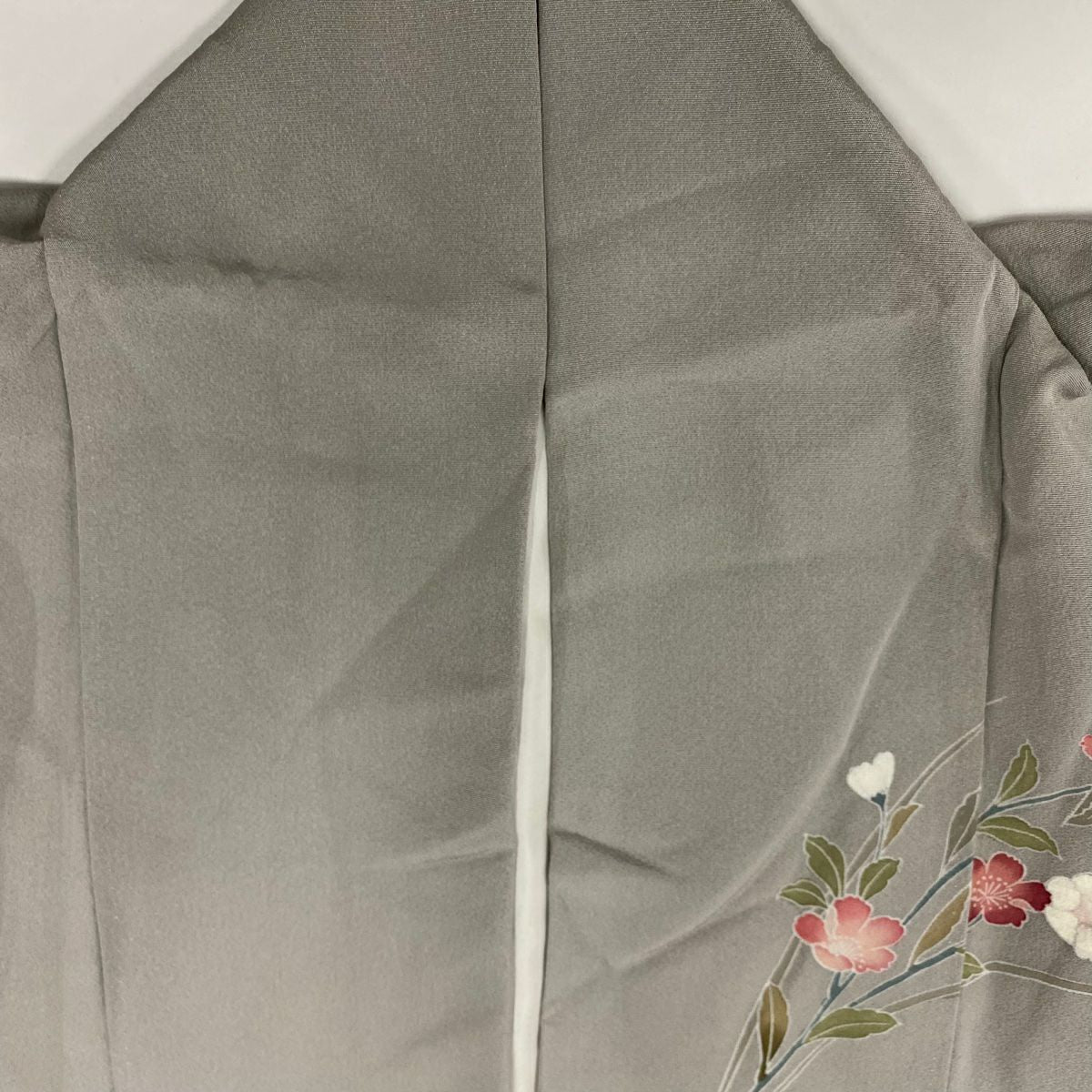 【庫存清倉】訪問服 身長152.5cm 袖長63cm S 雙層 落款有 枝花 染分 逐漸變化 灰色 純蠶絲 優品級