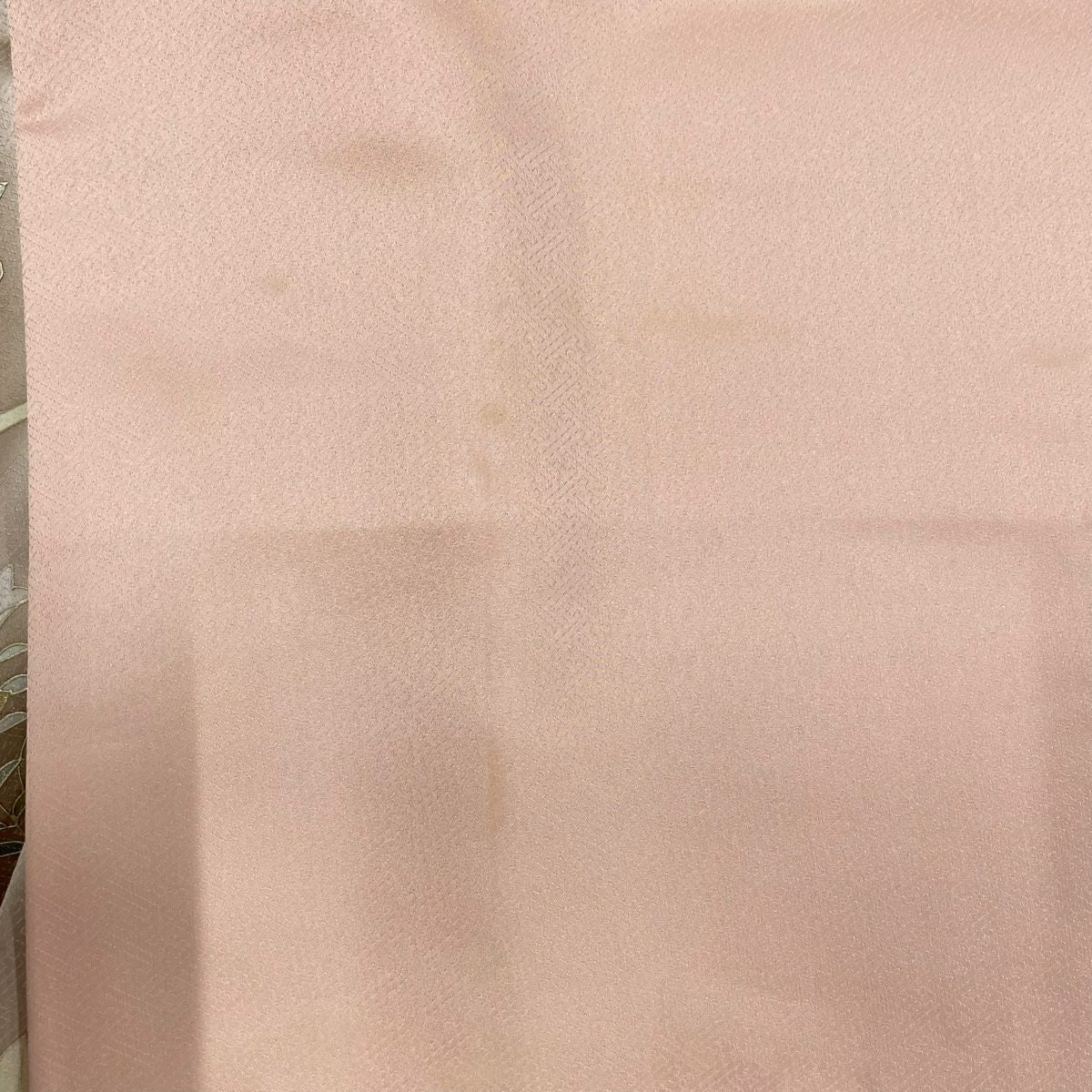 【庫存清倉】 付下 身長155cm 袖長63cm S 雙層 大和 扇子面 櫻花 金銀彩 漸層 粉紅 純蠶絲 優品級