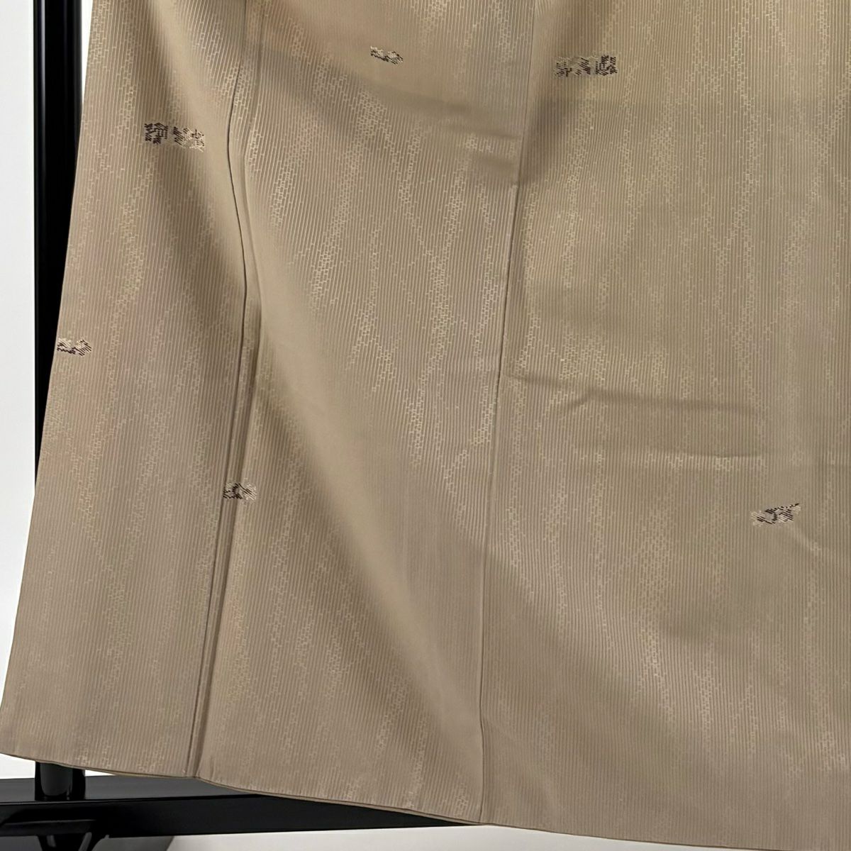【庫存清倉】 小紋 身長162.5cm 袖長63cm S 雙層 幾何學圖案 淺茶 純蠶絲 優品級