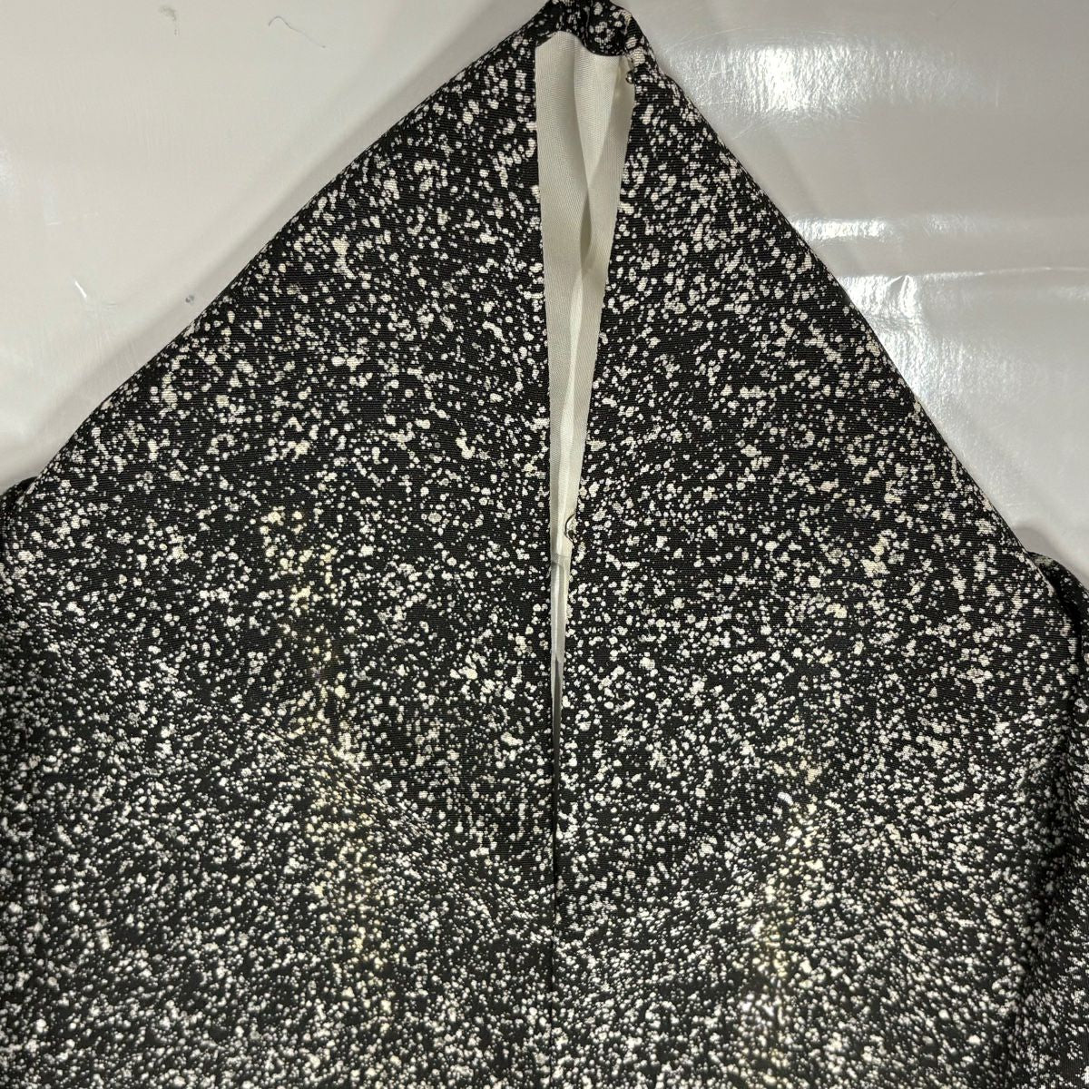 【庫存清倉】 付下 身長156.5cm 袖長64.5cm M 雙層 幾何刺繡 黑灰 純蠶絲 優品級