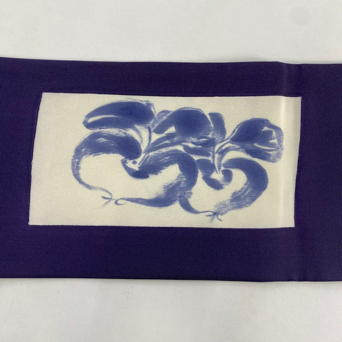 【庫存清倉】 名古屋帶 優質品 生物 紫 純蠶絲