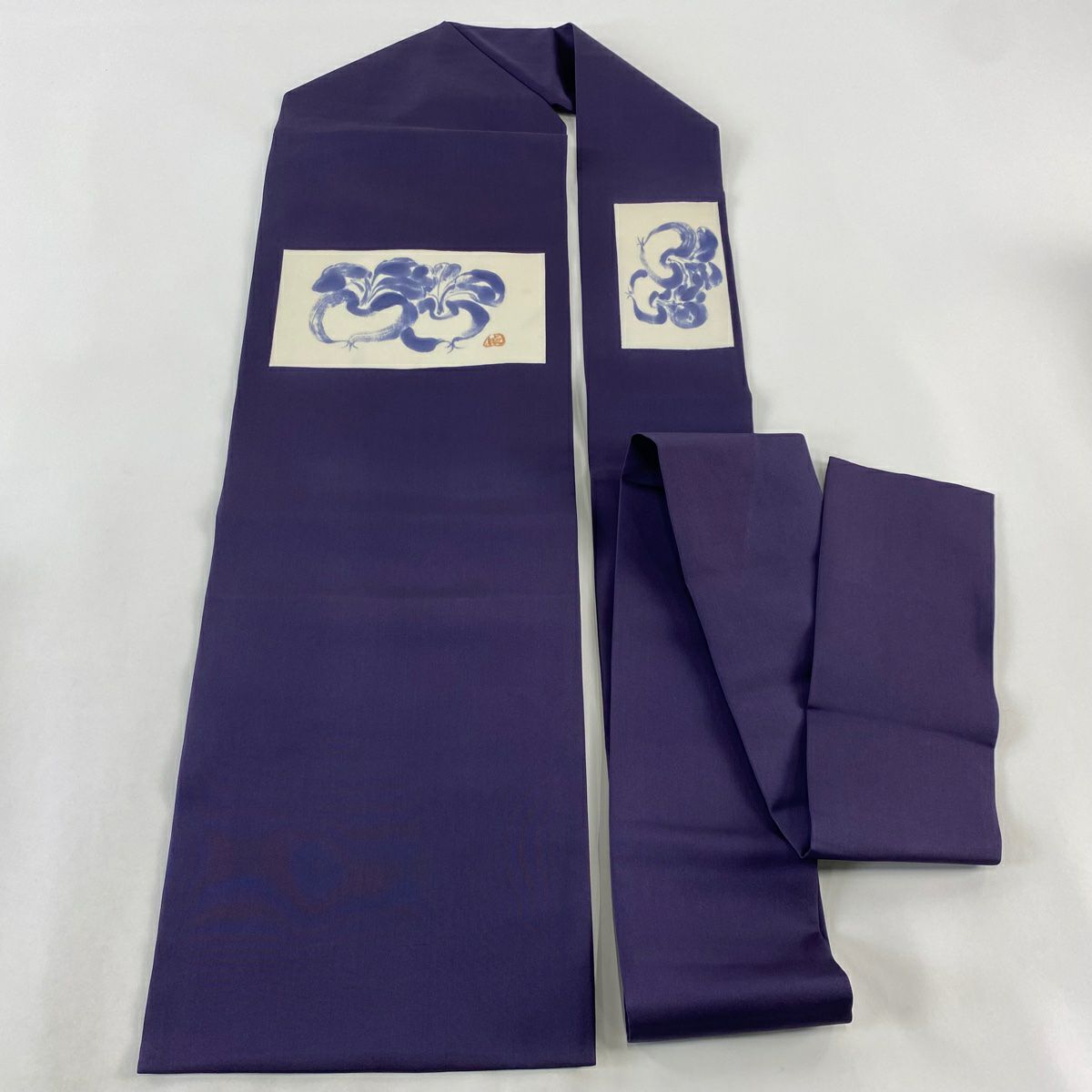 【庫存清倉】 名古屋帶 優質品 生物 紫 純蠶絲