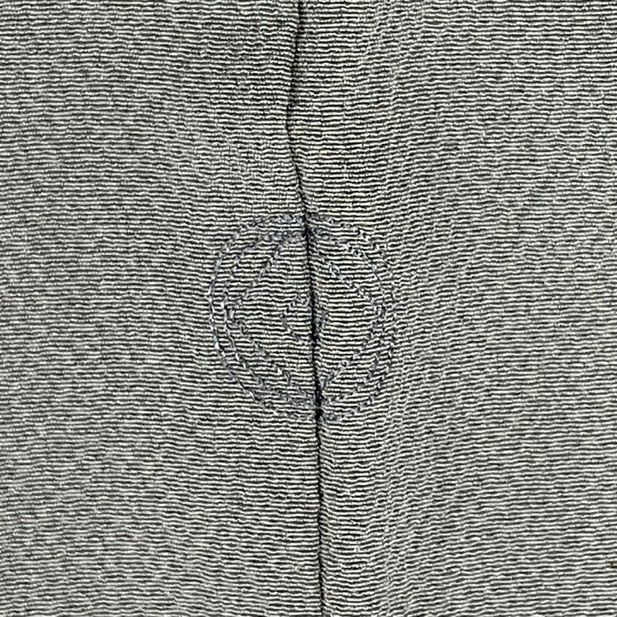 【庫存清倉】 付下 身長159.5cm 袖長64.5cm M 雙層 扇子面 草花紋刺繡 絞染 灰 純蠶絲 優品級 一個紋